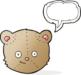 cartoon teddy bear head with speech bubble