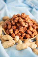 Caramelized peanuts or cacahuate garapiñado from latin america and mexico