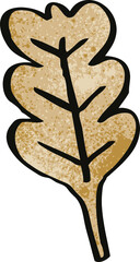 cartoon doodle dry brown leaf