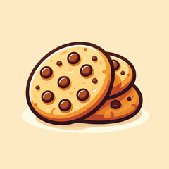 Fototapeta premium Chocolate Chip Cookies Illustration