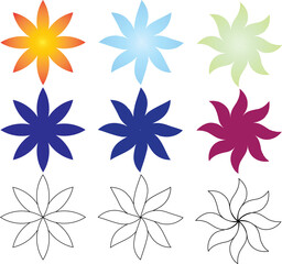 Fototapeta premium set of flowers