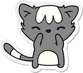sticker cartoon of cute kawaii cat