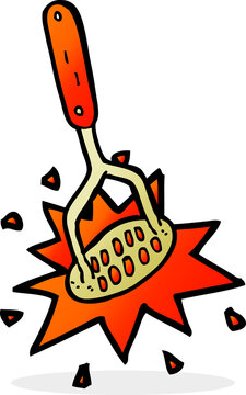 cartoon potato masher smashing orange burst clip art preview