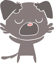 flat color style cartoon dog