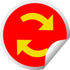 circular peeling sticker cartoon recycling arrows
