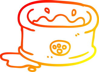 warm gradient line drawing cartoon pet bowl