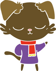 cute flat color style cartoon dog