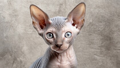 Beautiful cat sphynx on a neutral background.