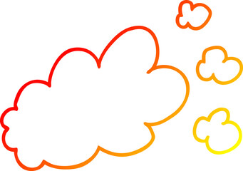 warm gradient line drawing cartoon puff of smoke
