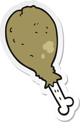 sticker of a cartoon chicken leg