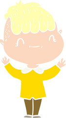 flat color style cartoon friendly boy