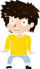 cartoon frightened boy