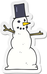 sticker of a cartoon snowman