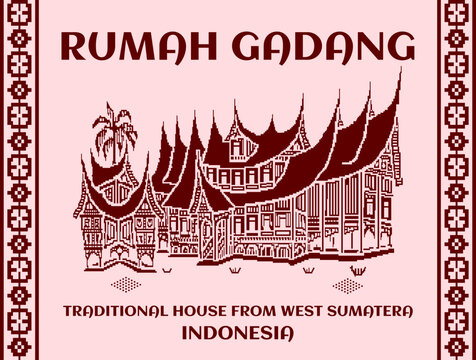 Traditional House from West Sematera Indonesian. Rumah Gadang. Indonesian Traditional House.