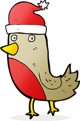 cartoon christmas robin