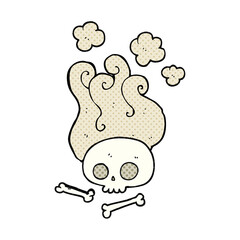 cartoon skull and bones