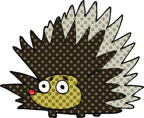 cartoon doodle spiky hedgehog