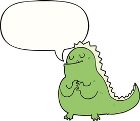 cartoon dinosaur and speech bubble