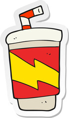 sticker of a cartoon soda drink