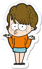 sticker of a cartoon woman