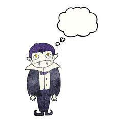 thought bubble textured cartoon vampire boy
