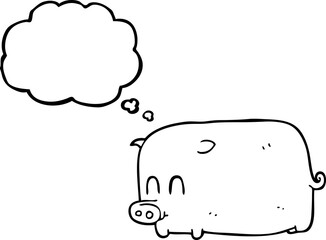 thought bubble cartoon pig