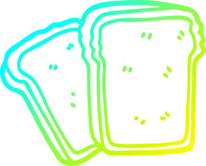 cold gradient line drawing cartoon toast