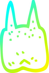 cold gradient line drawing cartoon tooth