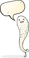 cartoon spooky ghost with speech bubble