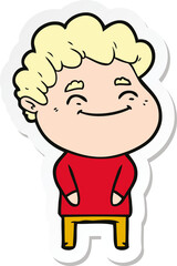 sticker of a cartoon friendly man