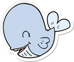 sticker of a cartoon whale