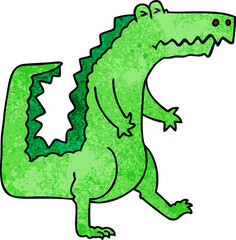 quirky hand drawn cartoon crocodile