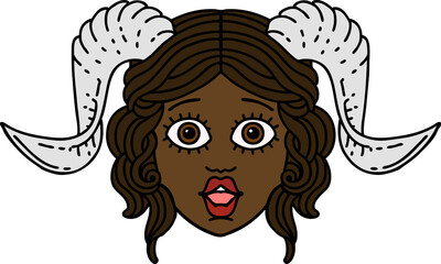 tiefling character face illustration