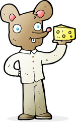 cartoon mouse holding cheese