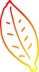warm gradient line drawing cartoon leaf