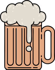 traditional tattoo of a beer tankard