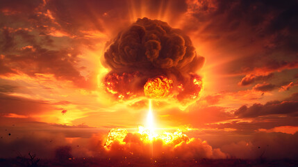 nuclear bomb explosion special effect, generative ai - 725984820