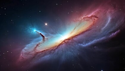 Obraz na płótnie Canvas Colorful space galaxy cloud nebula. Starry night cosmos. Universe science astronomy. Supernova background wallpaper created with generative ai