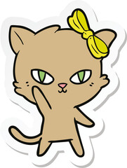 sticker of a cute cartoon cat