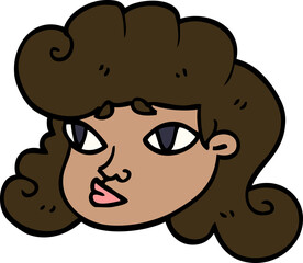 cartoon doodle female face