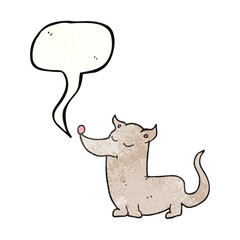 speech bubble textured cartoon little dog