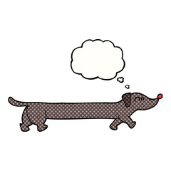 thought bubble cartoon dachshund