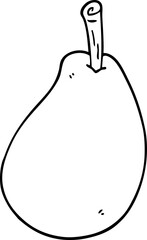 line drawing cartoon fresh pear