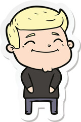 sticker of a happy cartoon man