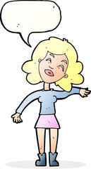 cartoon woman only joking with speech bubble