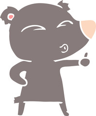 flat color style cartoon whistling bear