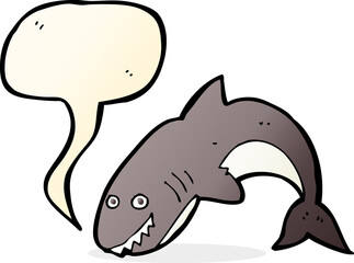cartoon shark with speech bubble