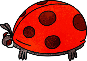 quirky hand drawn cartoon ladybird