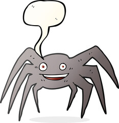 speech bubble cartoon happy spider