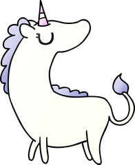 gradient cartoon of cute kawaii unicorn